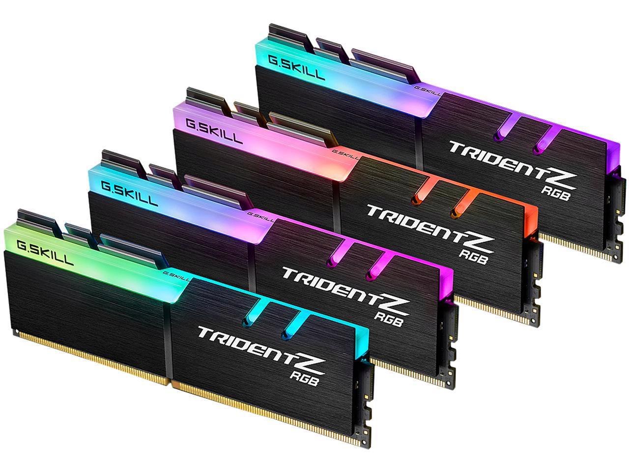 G.Skill TridentZ RGB Series 64GB (4 X 16GB) 288-Pin DDR4 Sdram DDR4 3600 (PC4 28800) Intel XMP 2.0 Desktop Memory Model F4-3600C14q-64Gtzra