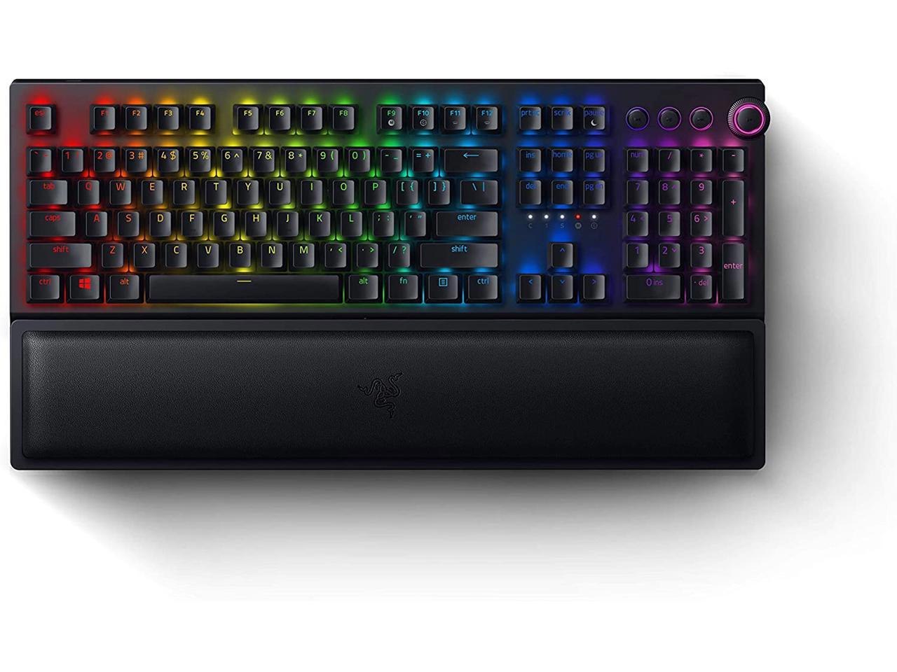 Razer BlackWidow V3 Pro Mechanical Wireless Gaming Keyboard: Green Mechanical Switches - Tactile & Clicky - Chroma RGB Lighting - Doubleshot Abs Keycaps - Transparent Switch Housing - Bluetooth/2.4GHz
