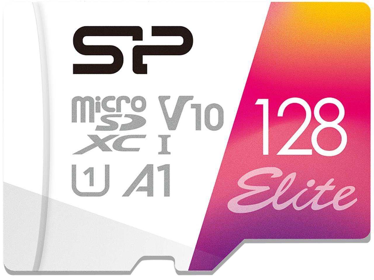 Silicon Power Elite 128GB microSDXC Flash Card With Adapter Model Su128gbstxbv1v20ab
