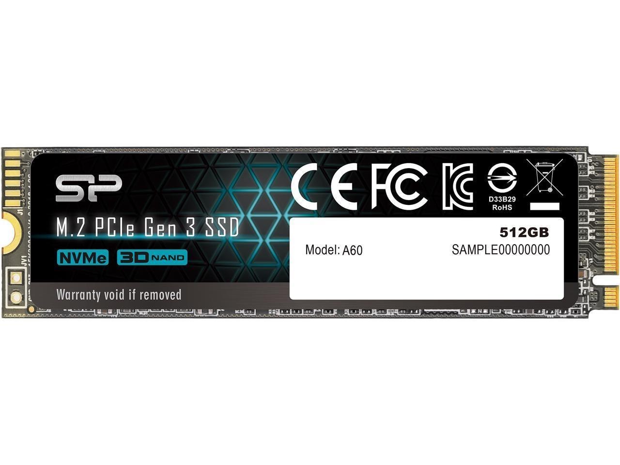 Silicon Power P34a60 M.2 2280 512GB PCI-Express 3.0 X4 TLC Internal Solid State Drive (SSD) Su512gbp34a60m28sn