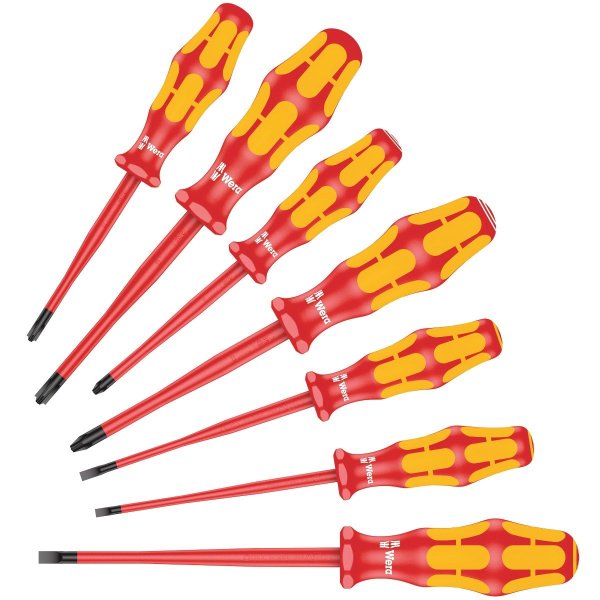 Wera 160 Kraftform Plus Series 100 Vde Screwdriver Set With Reduced Blade Diameter 7 Pce