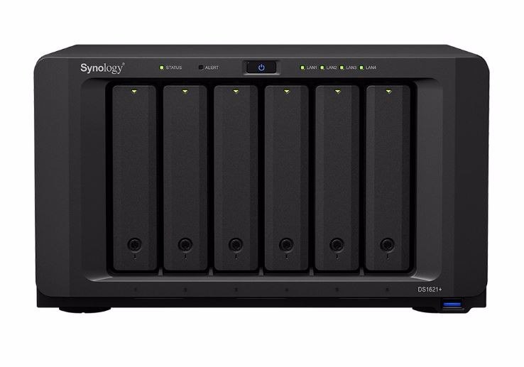 Synology Ds1621plus 6 Bay Nas Amd RyzenTM V1500B Quad-Core 2.2 GHz 4GB DDR4 Hot Swappable 3xUSB3.2 4x1GbE RJ-45 1X4-Lanex8 Slot 3YR WTY