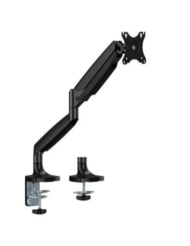 Brateck LDT82-C012 Single Screen Heavy-Duty Gas Spring Monitor Arm For Most 17'~45' Monitors, Matte Black(New)