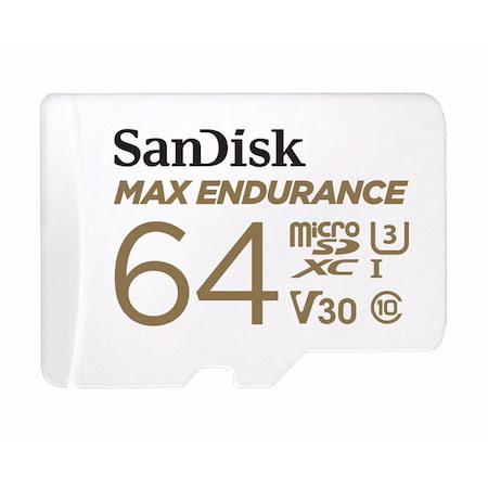SanDisk 64GB Max High Endurance microSDHC™ Card SQQVR 30,000 HR HRS Uhs-I C10 U3 V30 100MB/s R, 40MB/s W SD Adaptor 5Y