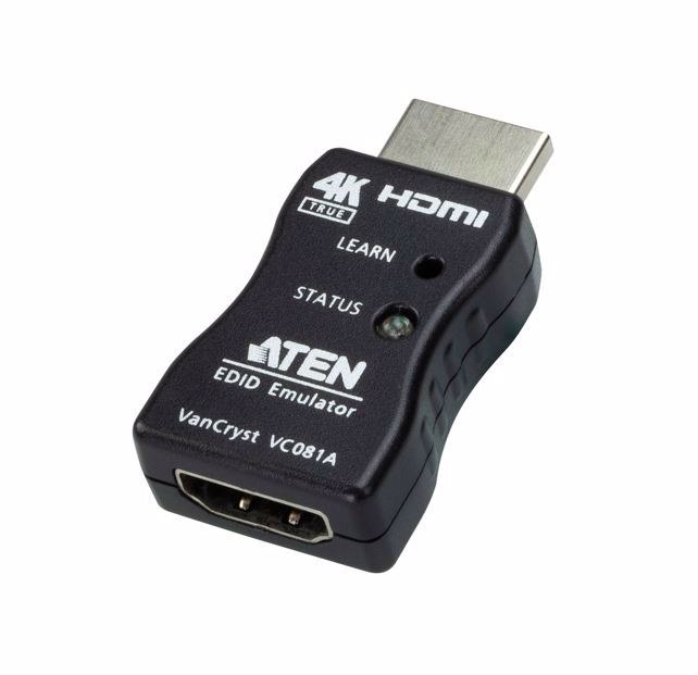 Aten Vc081a True 4K Hdmi Edid Emulator Adapter, Superior Video Quality Up To 3840 X 2160 @ 60Hz (4:4:4), Led Indicators, Powered BY Hdmi Source