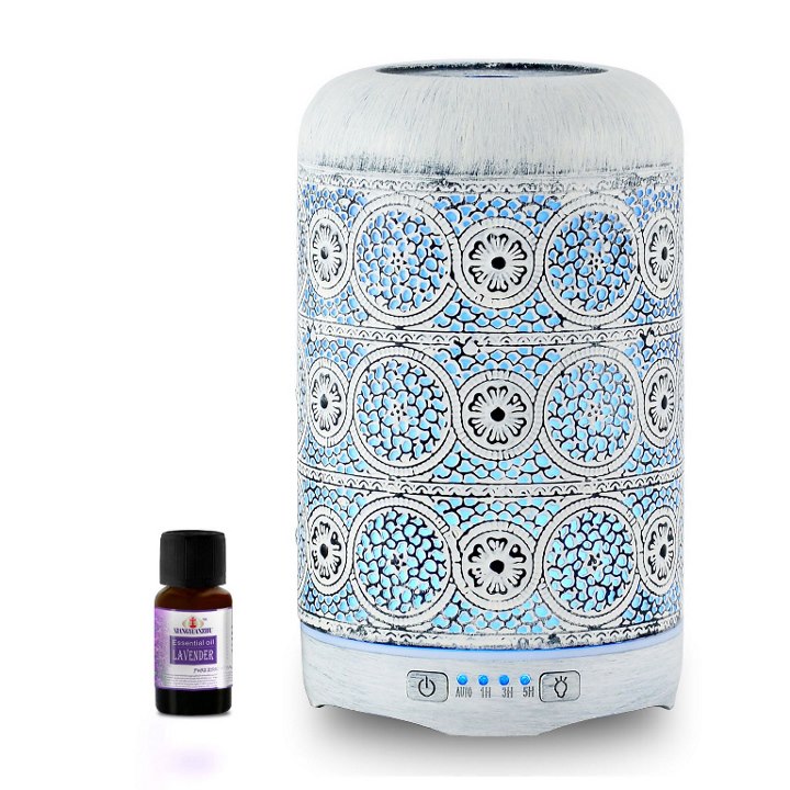 Mbeat® Activiva Metal Essential Oil And Aroma Diffuser-Vintage White -260ML (L)