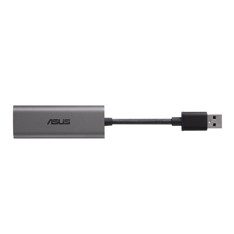 Asus Usb-C2500 Usb Type-A 2.5G Base-T Ethernet Adapter, Backward Compatibility Of 2.5G/1G/100Mbps, Plug And Play, Aluminium, No Fray Cable