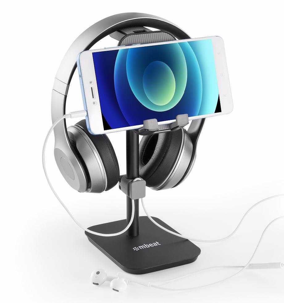 Mbeat® Stage S3 2-In-1 Headphone And Tiltable Phone Holder Stand