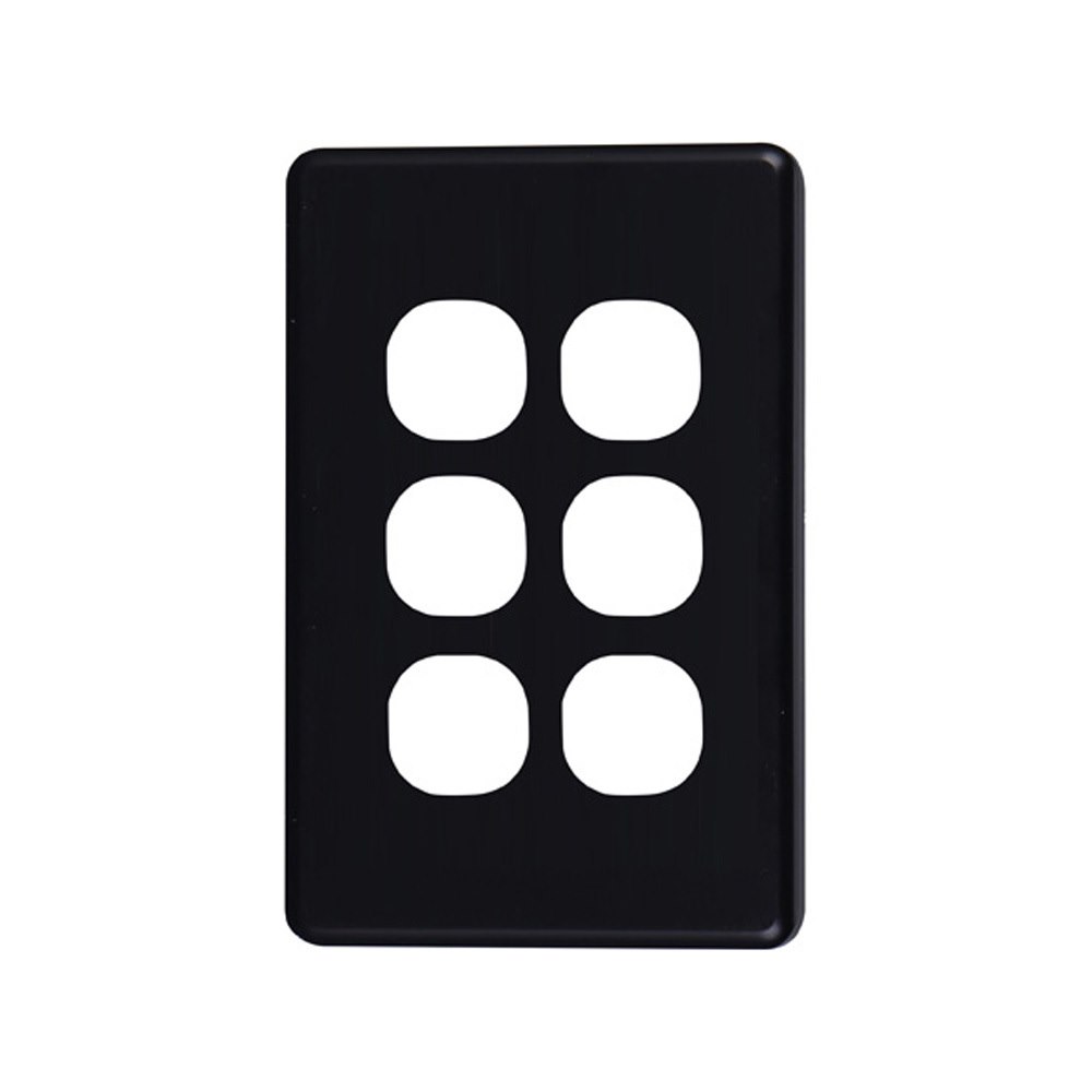 4Cabling 4C | Classic 6 Gang Switch Cover - Black