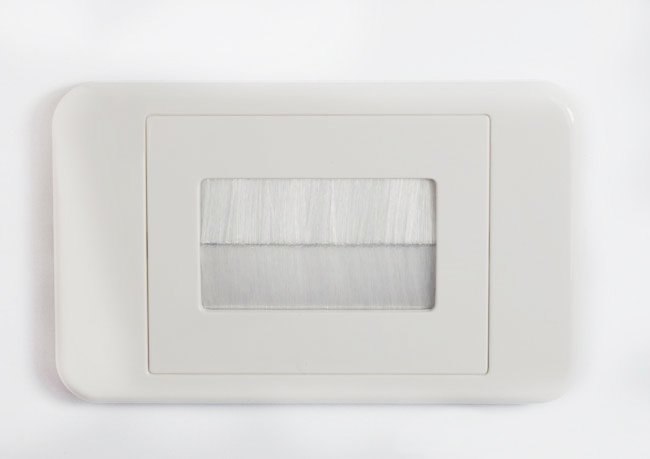 4Cabling Brush Wall Plate - White