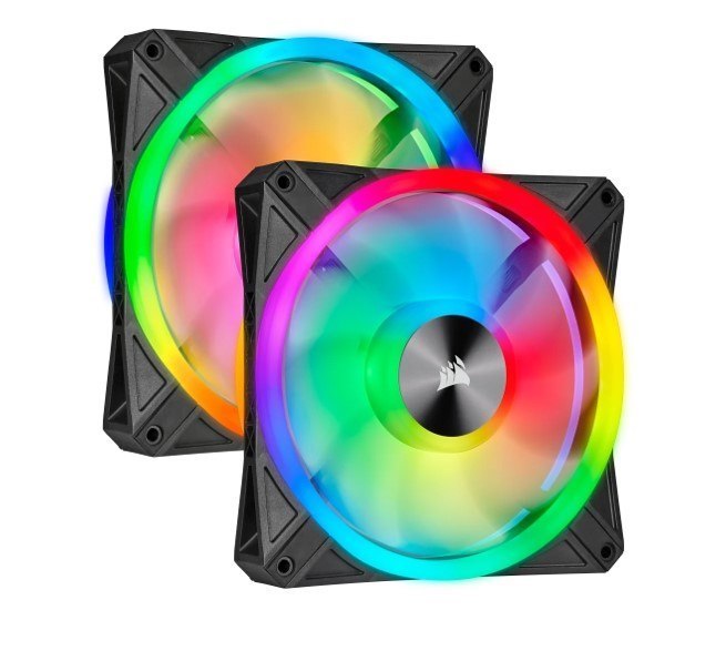 Corsair QL140 RGB Dual Fan Kit With Lighting Node Core, Icue, 140MM RGB Led PWM Fan, 2 Fan Pack