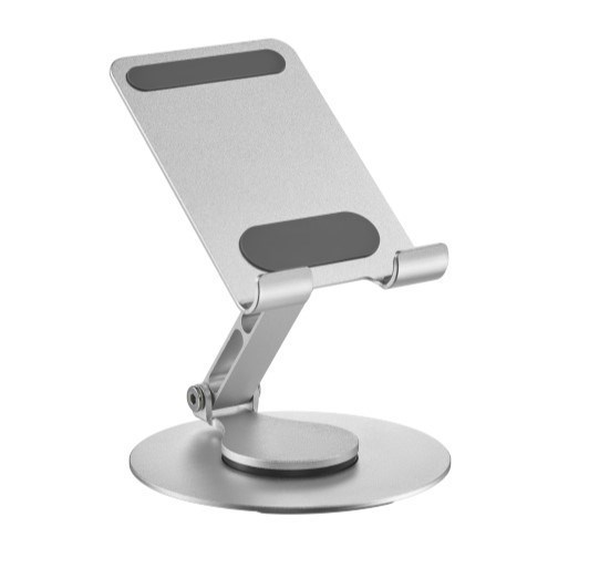 Brateck PHS06-6 Folding Aluminum Phone & Tablet Stand With 360° Rotation Fits Smartphone And Tablet ≤10“ - Silver