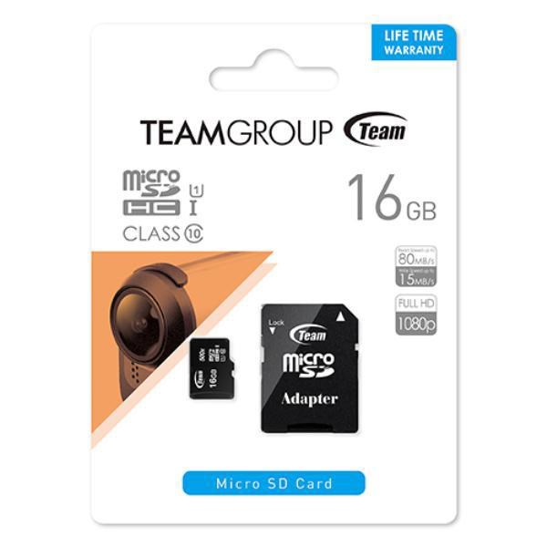 Team Group Micro SDHC 16GB Class10 Uhs-I Retail W/1 Adapter