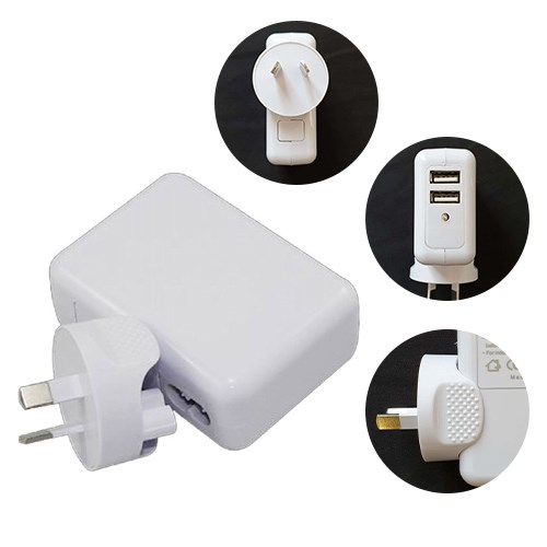 Astrotek Usb Travel Wall Charger Au Power Adapter Plug 5V 2.1A 100V-240V 2 Ports White Colour For iPhone Samsung Smartphones & Usb Devices ~Cbat-Usb-P