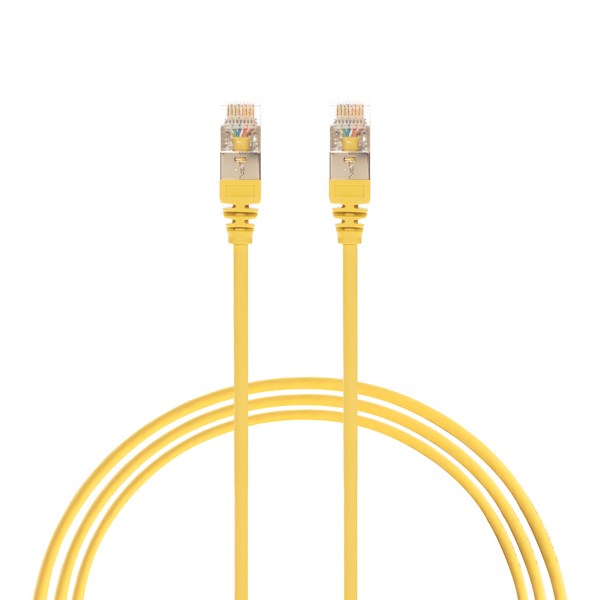 4Cabling 0.25M Cat 6A RJ45 S/FTP Thin LSZH 30 Awg Network Cable. Yellow