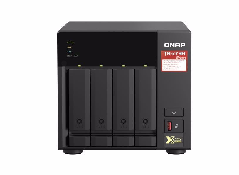 QNAP TS-473A-8G 4 x Total Bays NAS Storage System - 5 GB Flash Memory Capacity - AMD Ryzen V1500B Quad-core (4 Core) 2.20 GHz - 8 GB RAM - DDR4 SDRAM Tower