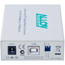 Alloy GCR2000ST 10/100/1000Base-T To Gigabit Fibre (ST) Converter With LFP Via Fef Or FM. 220M Or 550M