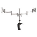 Brateck Elegant Aluminium Dual LCD Monitor Table Stand w/Arm &Amp; Desk Clamp Silver Vesa 75/100MM Up To 27''