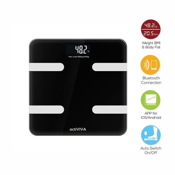 Mbeat&#174; "actiVIVA" Bluetooth Bmi And Body Fat Smart Scale With Smartphone App