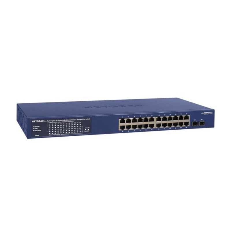 Netgear GS724TPP 26-Port PoE Gigabit Ethernet Smart Switch 24 X PoE+ @ 380W, 2 X 1G SFP, Desktop/Rac