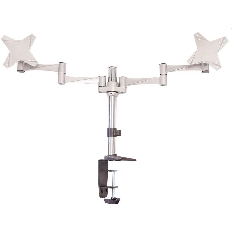 Astrotek Dual Monitor Arm Desk Mount Stand 43CM For 2 LCD Displays 21.5' 22' 23.6' 24' 27' 12KG 30° Tilt 180° Swivel 360° Rotate Vesa 75X75 100X100