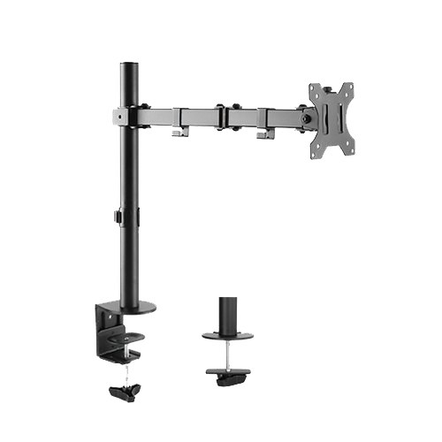 4Cabling Single Arm Double Joint Monitor Bracket. Supports Up To 32" Monitor