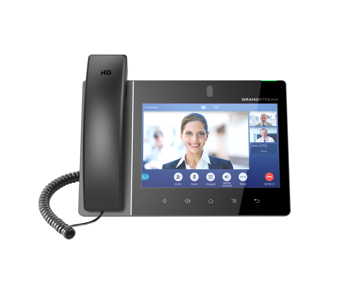 Grandstream GXV3380 16 Line Android Ip Phone, 16 Sip Accounts, 1280 X 800 Colour Touch Screen, 2MB Camera, Built In Bluetooth+WiFi, Powerable Via Poe