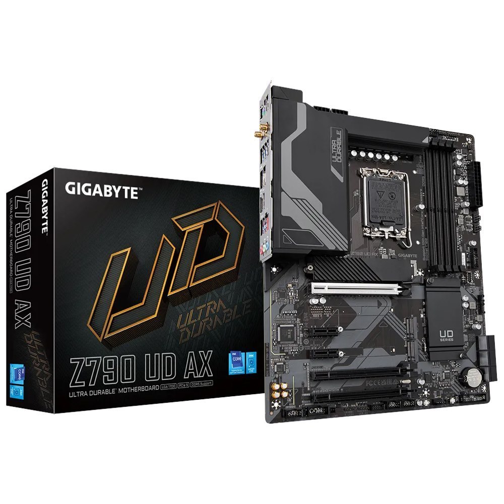 Gigabyte Z790 Ud Ax Intel Lga 1700 Atx Motherboard, 4X DDR5 ~128GB, 3X Pci-E X16, 3X M.2, 6X Sata, 5X Usb 3.2, 1X USB-C,4x Usb 2.0