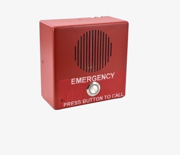 CyberData Single Button VoIP Emergency Intercom PoE Powered With Red Housing