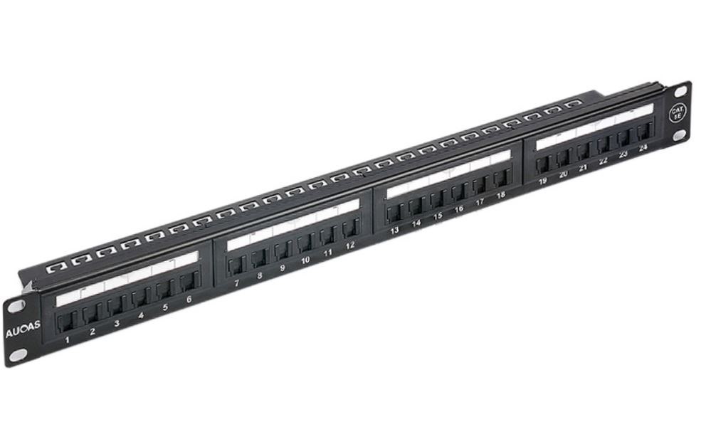 Astrotek 24 Ports Utp Patch Panel Cat6 RJ45 For 19' 1Ru Rack Mount Data Network Cabinet Server PCB Type 110/Krone 3U' Black