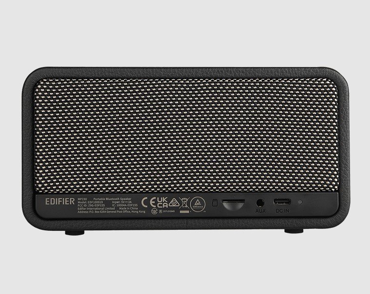 Edifier MP230 Retro Black Portable Bluetooth Retro Speaker - Bluetooth 5.0, Aux, Micro SD, Usb Audio Streaming, 10HRS Battery Life