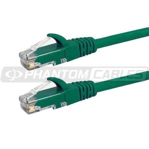 Green - 1ft  RJ45 Cat6 550MHz Molded Patch Cable - Premium Fluke - Patch Cable Certified - CMR Riser Rated