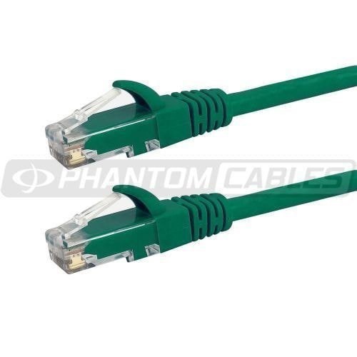 Green - 8 inch  RJ45 Cat6 550MHz Molded Patch Cable - Premium Fluke - Patch Cable Certified - CMR Riser Rated