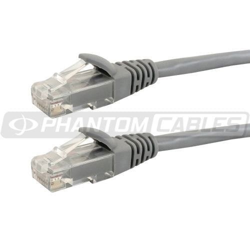 Grey - 6ft  RJ45 Cat6 550MHz Molded Patch Cable - Premium Fluke - Patch Cable Certified - CMR Riser Rated