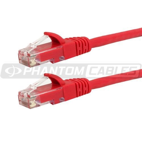 Red - 8 inch  RJ45 Cat6 550MHz Molded Patch Cable - Premium Fluke - Patch Cable Certified - CMR Riser Rated