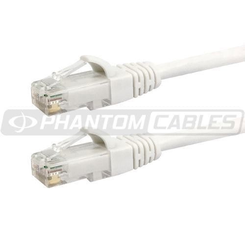 White - 8 inch  RJ45 Cat6 550MHz Molded Patch Cable - Premium Fluke - Patch Cable Certified - CMR Riser Rated