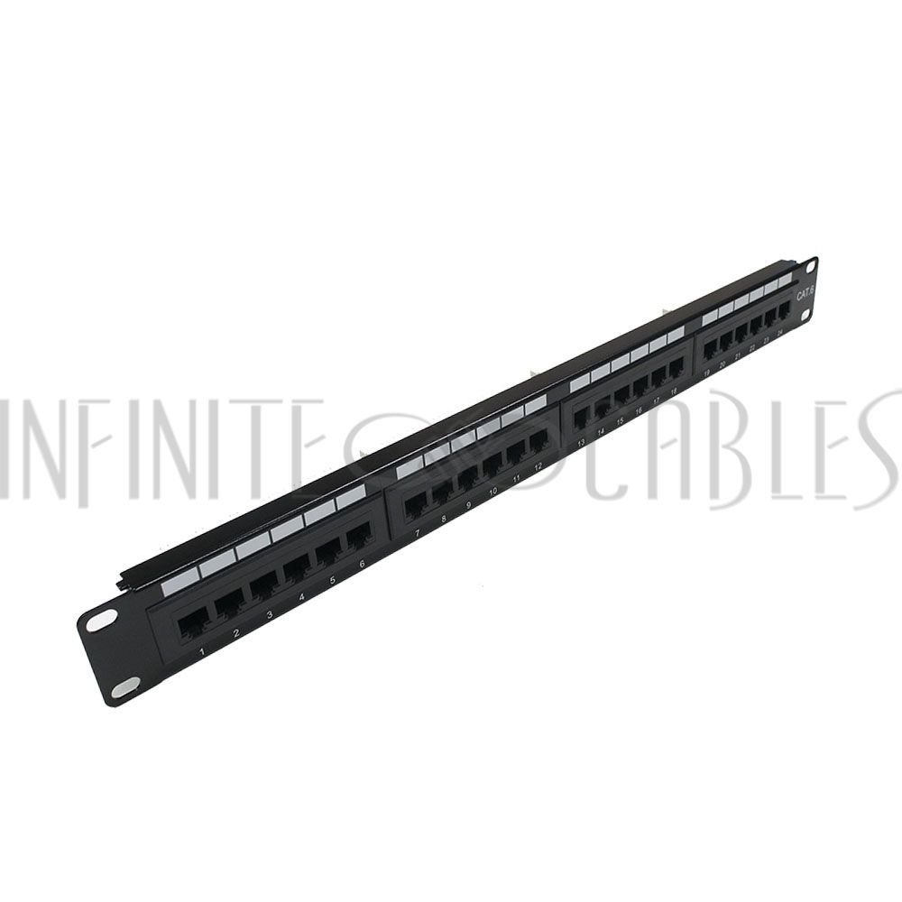 24-Port CAT6 Patch Panel, 19" Rackmount 1U - 110 Punch-Down