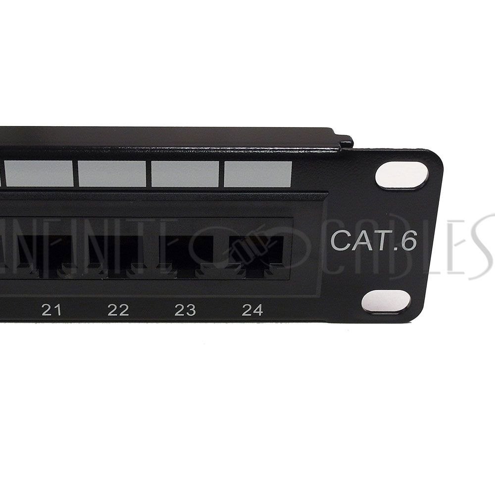 24-Port CAT6 Patch Panel, 19" Rackmount 1U - 110 Punch-Down