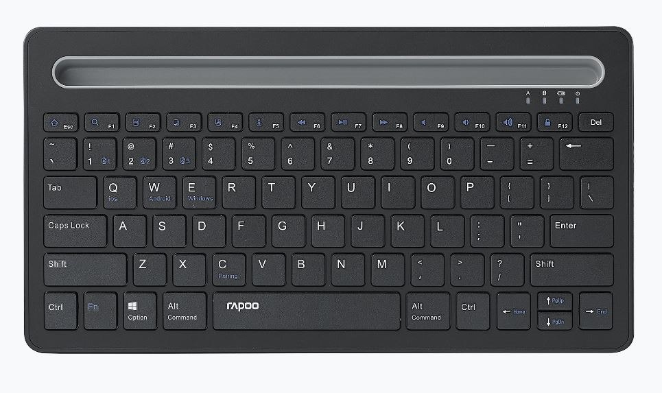 Rapoo XK100 Bluetooth Wireless Keyboard - Switch Between Multiple Devices, Ideal For Computer, Tablet And Smart Phone - For Windows, Mac, Andriod, Ios