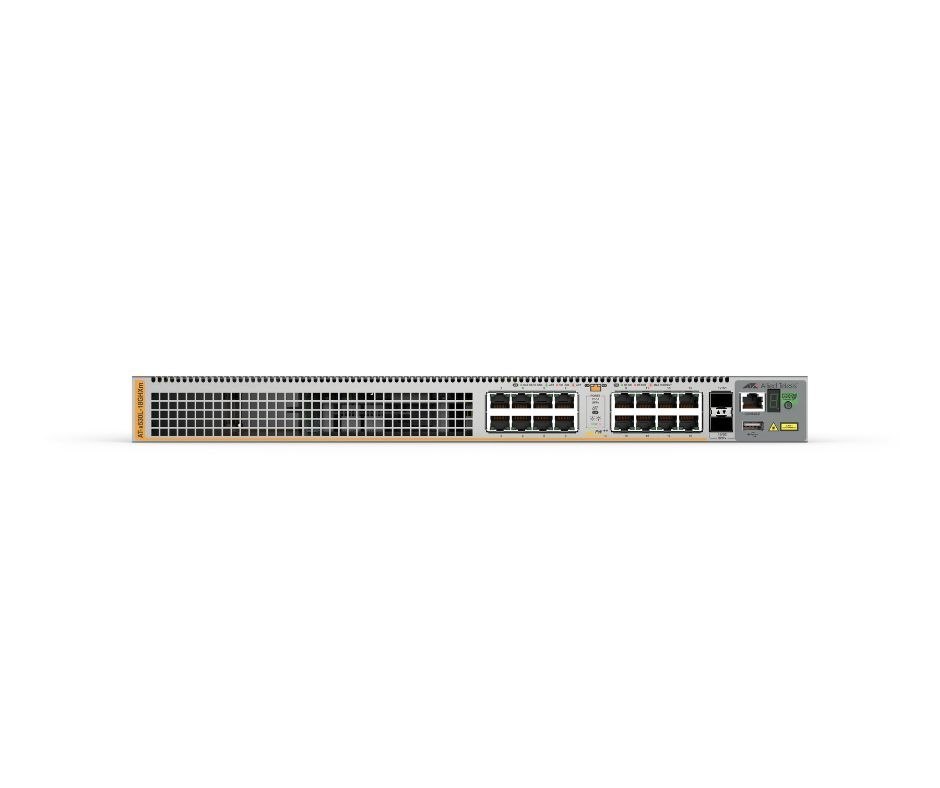 Allied Telesis 16-Port 100M/1/2.5/5G PoE++ Stackable L3 Switch, 2X SFP+ Ports And A Single Fixed Power Supply, Au Power Cord.