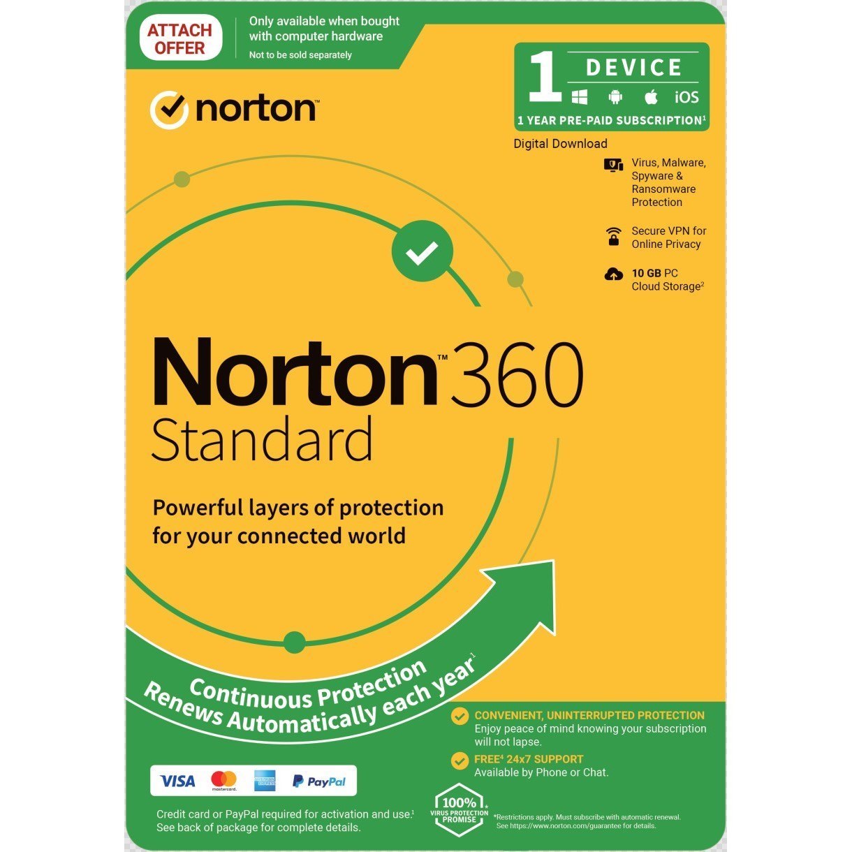 Norton 360 Standard 10GB Au 1 User 1 Device, 12 Months, Digital Key Via Email