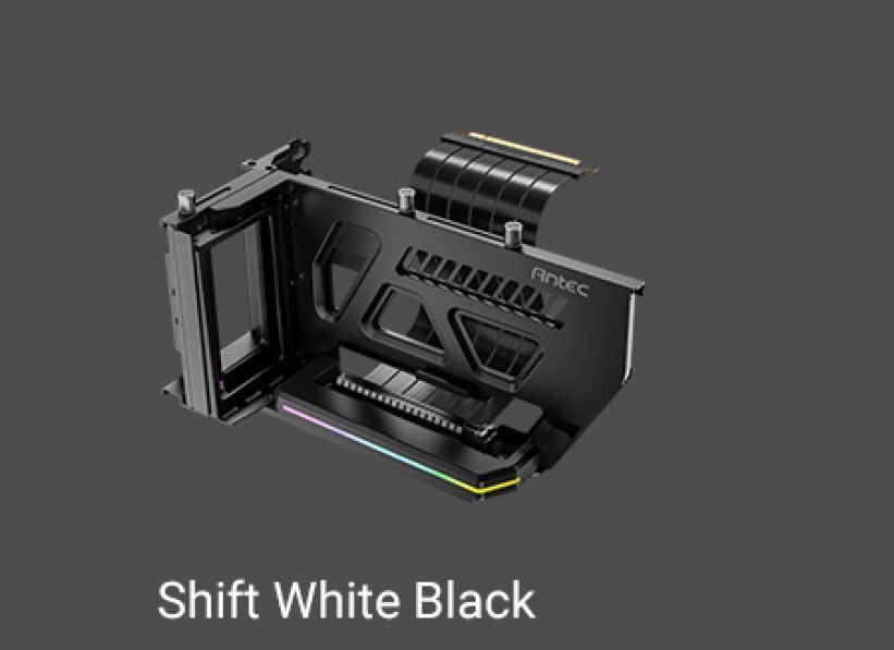 Antec RGB Adjustable Shift Pci Vertical Gpu Bracket Pci-E 4.0 Riser Cable Black (190MM) For 4090 & 7900 XTX Cards. E-Atx, Atx, Case. 4 Pci Required