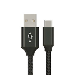 Astrotek 1M Usb-C Type-C Data SYNC Charger Cable Black Strong Braided Heavy Duty Charging For Samsung Galaxy Note 8 S8 Plus LG Google Macbook