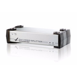 Aten Video Splitter 4 Port Dvi Video Splitter W/ Audio, 1920x1200@60Hz, Cascadable To 3 Levels (Up To 64 Outputs)