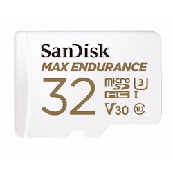 SanDisk 32GB Max Endurance microSDHC™ Card SQQVR 15,000 HRS Uhs-I C10 U3 V30 100MB/s R, 40MB/s W SD Adaptor 3Y