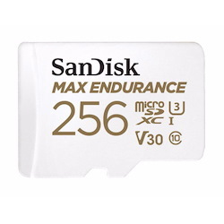 SanDisk 256GB Max Endurance microSDHC™ Card SQQVR 120,000 HR HRS Uhs-I C10 U3 V30 100MB/s R, 40MB/s W SD Adaptor 10Y