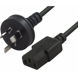 Cabac Hypertec Au Power Cable 2M - Male Wall 240V PC To Power Socket 3Pin To Ice 320-C13 For Notebook/ Ac Adapter Black Au Certified Retail Pack