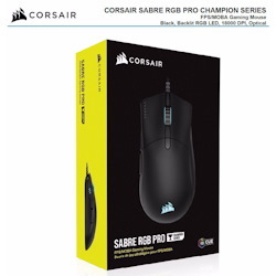 Corsair Sabre RGB Pro Champion Series Gaming Mice - RGB, Ultra Lightweight, 18,000 Dpi Sensor, Axon 8,000 HZ Hyper-Polling, Flexible Weave Cable