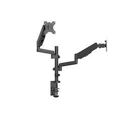 Brateck Dual Monitor Full Extension Gas Spring Dual Monitor Arm (Independent Arms) Fit Most 17'-32' Monitors Up To 8KG Per Screen Vesa 75X75/100X100