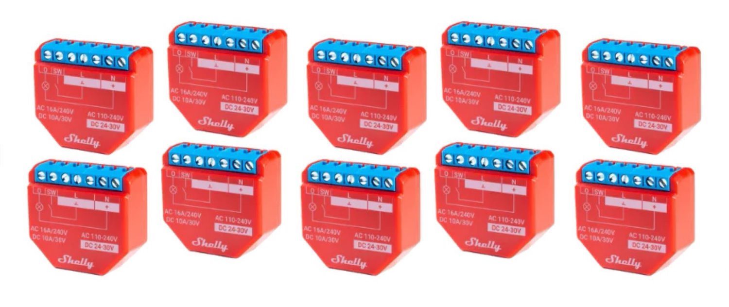 Shelly 1 PM Plus Wifi Switch - 10 Pack